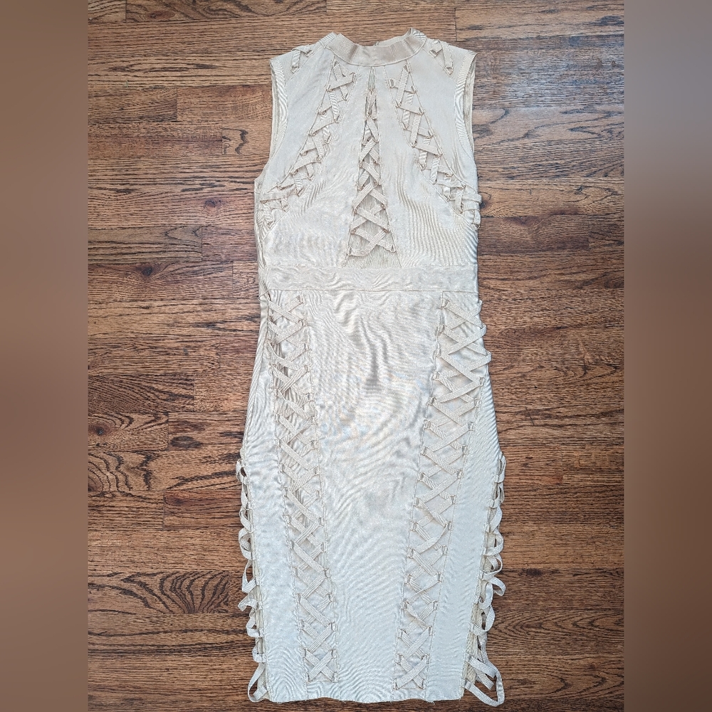 Bodycon Beige or Champagne Dress